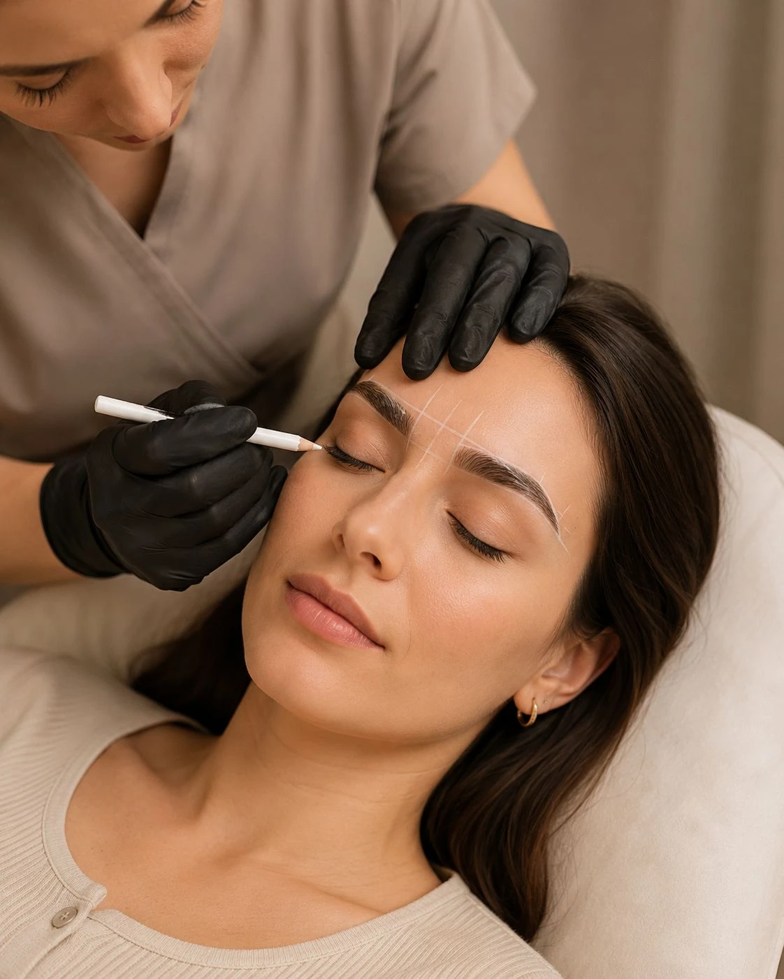 Voorbereiding van permanente make-up wenkbrauwen bij PermanentMooi